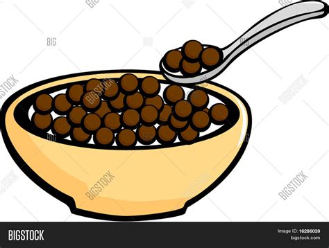 Chocolate Cereal Bowl Spoon Vector & Photo | Bigstock