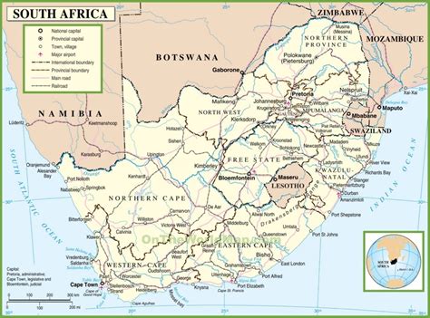 South Africa political map - Ontheworldmap.com