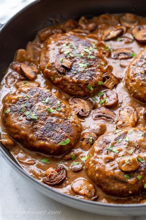 Salisbury Steak Recipe with Mushroom Gravy - Saving Room for Dessert