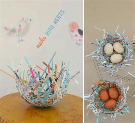 Shredded paper nests. Easter? | Bird nest craft, Paper crafts for kids, Nest art