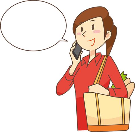 Talking Girl Using Mobile Phone Clipart Transparent PNG - PNG Mart