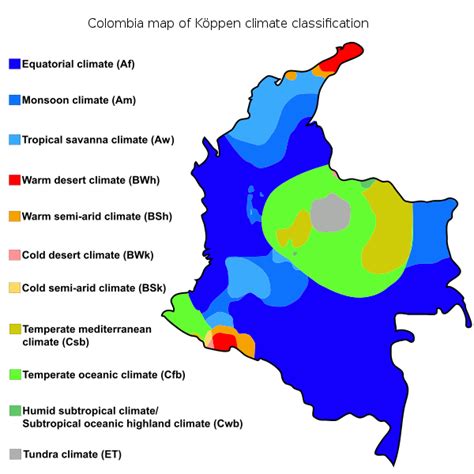 Another diverse climate map: Colombia [600x600] : MapPorn