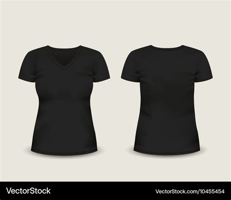 Black v-neck t-shirt template Royalty Free Vector Image