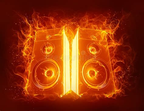 Fire acoustic speakers stock illustration. Illustration of rock - 172092769