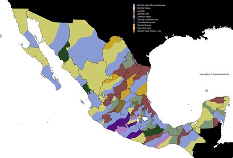 This map of Mexican cartel territories : r/interestingasfuck