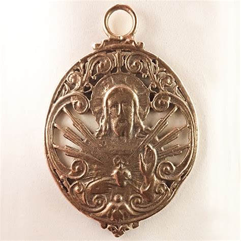 Vintage Filigree Sacred Heart Medal