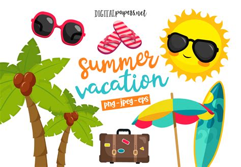 Summer Vacation Clipart Set Illustration par DIPA Graphics · Creative Fabrica