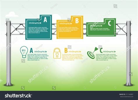 Highway Sign Infographic Elements Stock Vector (Royalty Free) 211144987 ...