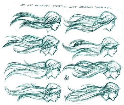 wind blowing long hair rough studies | How to draw hair, Hair in the ...