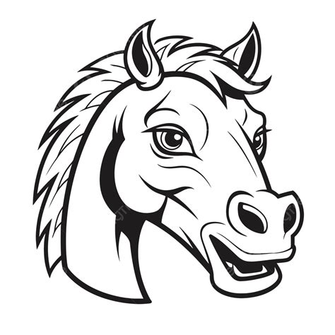 Black And White Horse Head Drawing