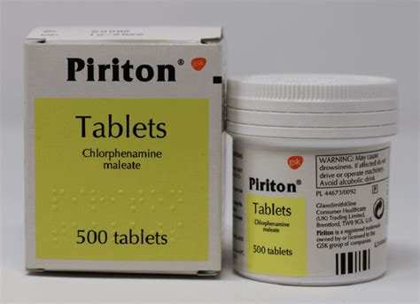 Piriton (Chlorphenamine maleate) 4mg Tablets 500`S - Pharmacy Direct Kenya