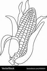 Corn coloring Page For Kids Kdp Interior Vector Image sketch template