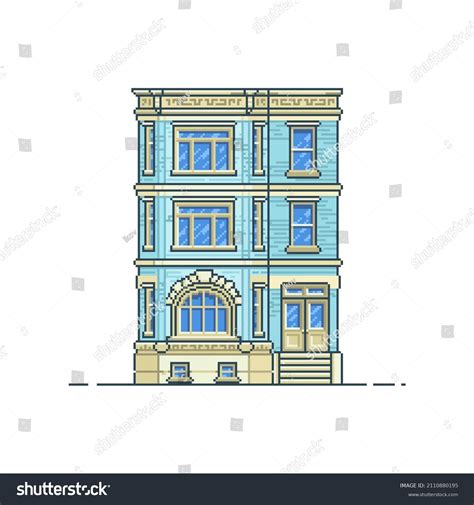 Threestorey Traditional European House Pixel Art Stock Vector (Royalty ...