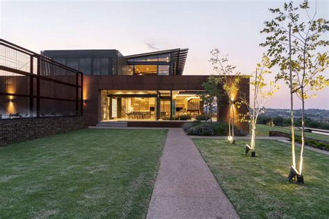 Mooikloof Heights: A Spectacular Home with Natural Stone and Rusted Steel Panels | Steel panels ...