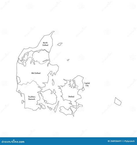 Denmark Political Map of Administrative Divisions Stock Illustration ...