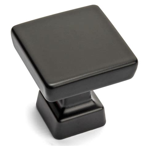 Cosmas 1480FB Flat Black Modern Contemporary Square Cabinet Knob - DoorCorner.com