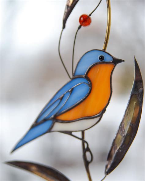 Bluebird Stained Glass Window Hangings Stained Glass Bird - Etsy ...