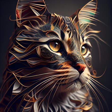 Beautiful cat portrait. Digital art painting. 3d rendering., Image 23604160 Stock Photo at Vecteezy