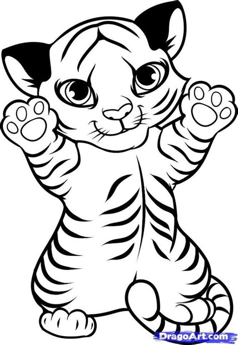 Cute Tiger Cubs, Cute Tigers, Lion Coloring Pages, Coloring Books, Kids Colouring, Tiger Drawing ...