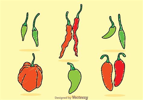 Chili Pepper Sketchy Vectors 94454 Vector Art at Vecteezy