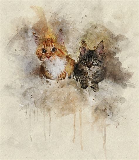 Download Watercolor Nature Cats Royalty-Free Stock Illustration Image ...