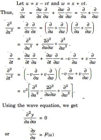 Show that the most general solution of one dimensional wave equation ...