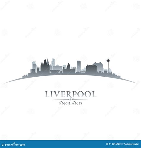 Liverpool England City Skyline Silhouette White Background Stock Vector ...