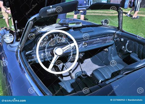 Interior of Vintage Mercedes-Benz Editorial Photography - Image of blue, german: 227686952