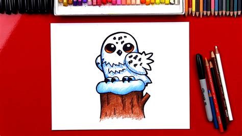 How To Draw A Snowy Owl Cartoon - Art For Kids Hub