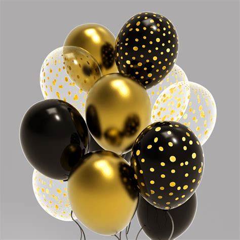 13pcs 12inch Black Gold Latex Balloons Graduation Helium Globos Adult ...