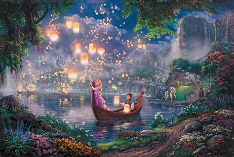 Thomas Kinkade Disney Paintings Tangled