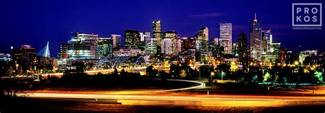 Denver Skyline At Night : Downtown Denver Skyline at Night, Stock ...