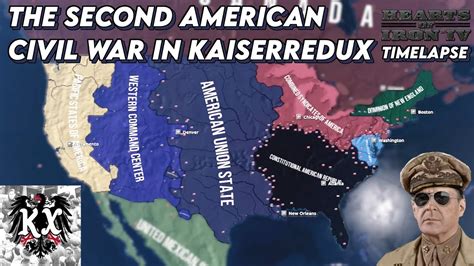 The Second American Civil War - HOI4 KAISERREDUX TIMELAPSE - YouTube