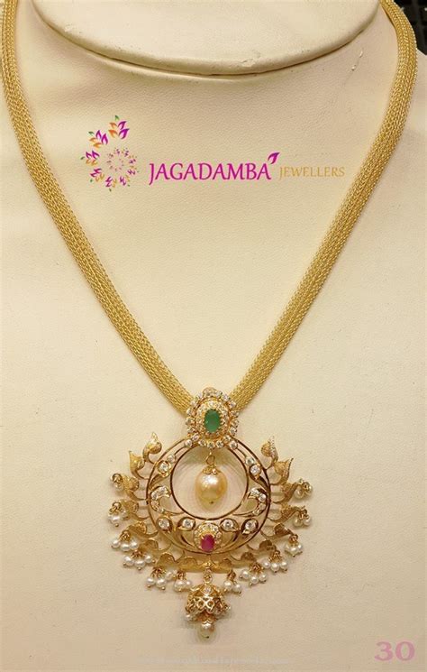 30 Grams Gold Necklace Model - South India Jewels