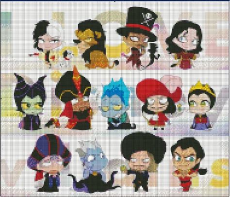 Disney Villains Cross Stitch - INSTANT DOWNLOAD | Disney cross stitch ...