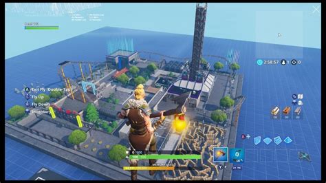 Theme park in fortnite creative for the block, includes massive roller coaster, drop tower, race ...