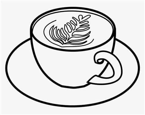 Line Art - Tea Cup Drawing Png, Transparent Png - kindpng