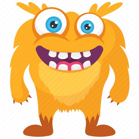 Halloween character, horrifying creature, kids cartoon, monster cartoon, yellow monster icon ...