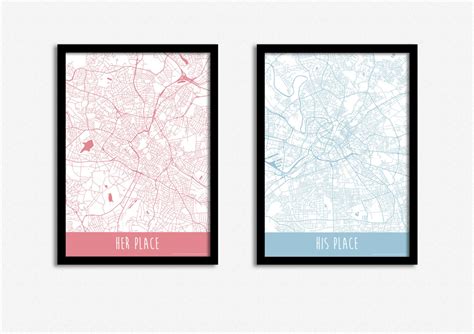 Stirling City England Art Map Roads Print Your Places | Etsy