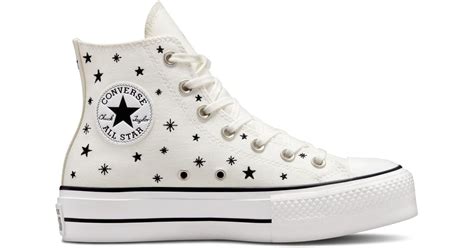 Converse Chuck Taylor All Star Lift Platform Embroidered Stars in White ...