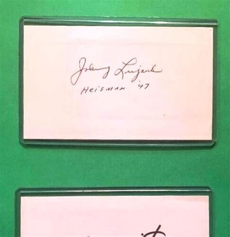 JOHNNY LUJACK Notre Dame - Chicago Bears SIGNED / AUTOGRAPH 3x5 Index ...