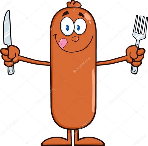 Sausage Cartoon Character — Stock Vector © HitToon #141901640