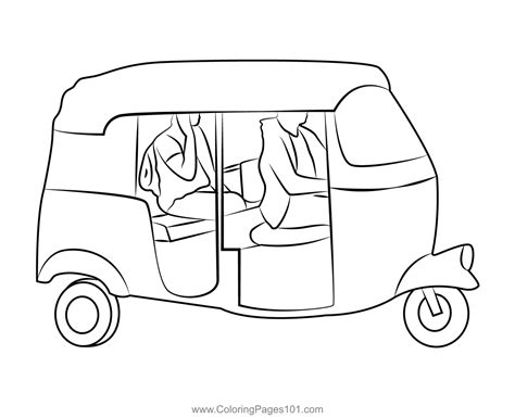 Printable Auto Rickshaw Coloring Page Coloring Pages, Free, 41% OFF