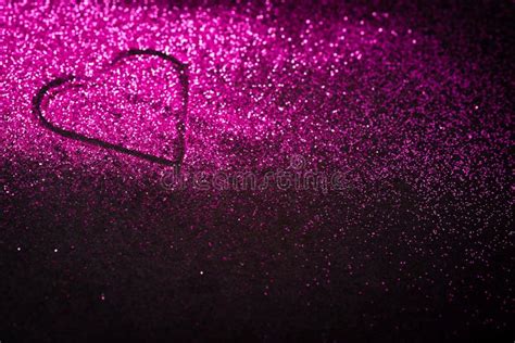 Pink Heart in Glitter with Copy Space Stock Image - Image of glitter, blank: 66193005