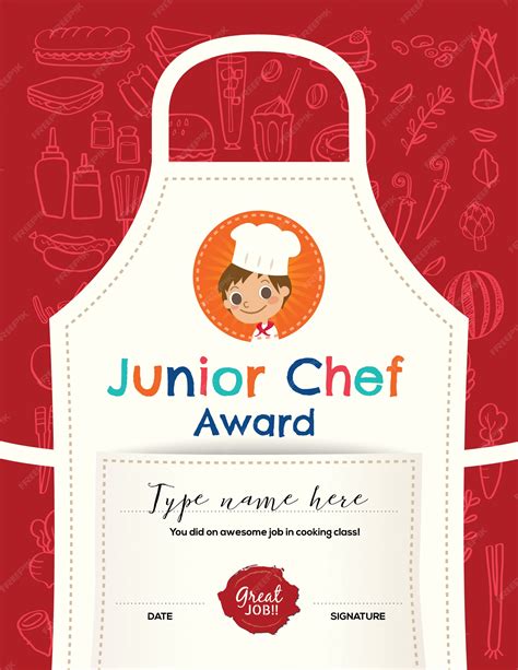 Premium Vector | Kids cooking class certificate design template