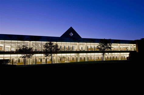 The library at night, from Webster street. My favorite view of the Pilgrim Library on campus at ...