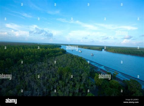 Aerial view of the Sundarbans, a UNESCO World Heritage Site and a ...