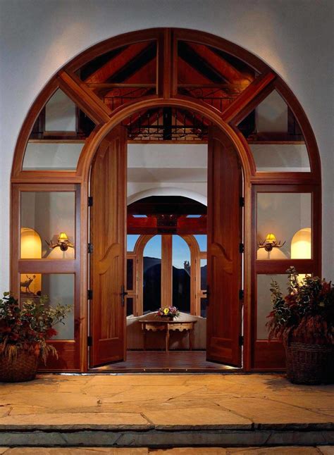 Entry Way Design, Entrance Design, Entrance Decor, Entrance Ideas, Main Entrance, Wooden Arch ...