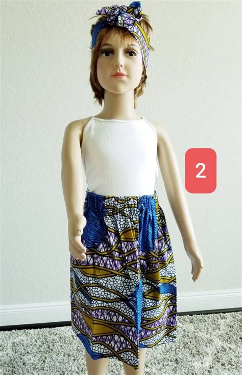 African Fabric Skirts for Kids, Ankara Skirts for Kids With Head Band - Etsy