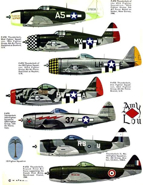 Republic P 47 Thunderbolt Paint Schemes